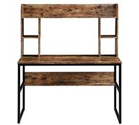 Computer Desk Home Office Computer Desk with Hutch 47 inch Rustic Office Desk And Modern Writing Desk with Storage Shelves Vintage And Black Legs Study Desk with Storage