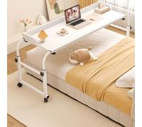 Computer Desk，tavolino Con Ruote Portatutto Tavolino Da Letto E Braccio Notebook Tavolo Servitore Regolabile In Altezza Salotto Scrivania Laptop(Color:Bianco+)