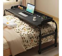 Computer Desk,tavolo Servitore Regolabile In Altezza Tavolino Da Letto Con Ruote Mobile Tavolo Elettrico Lavoro Scrivania Laptop(Color:Nero+)