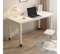 Computer desk with Wheels, Mobile Workstation for Work or Reading, Sturdy Steel Frame, Ideal for Small Spaces, Study and Office Use