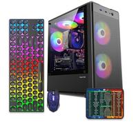 Computer desktop per PC da gioco precostruito, Intel Core i5 a 3,6 GHz, scheda grafica RX560 con memoria video GDDR5 da 4 GB, RAM da 16 GB, SSD da 512 GB, WiFi 5.0, ventola RGB x5