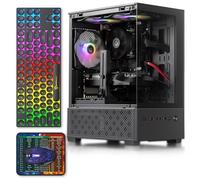 Computer desktop per PC da gioco precostruito, Intel Core i5 fino a 3,6 GHz, scheda grafica RX560 con memoria video da 4 GB, 16 GB di RAM, SSD da 512 GB, Windows11 Home, WiFi 5.0, ventola RGB x4