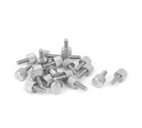 Computer PC Case Stainless Steel Flat Head Knurled Thumb Screw M4 x 10mm 20pcs