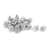 Computer PC Case Stainless Steel Flat Head Knurled Thumb Screw M4 x 6mm 20pcs