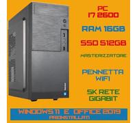 COMPUTER PC FISSO CPU INTEL i7 Ram 16GB SSD500GB DVDRW Windows 11 + Office 2019