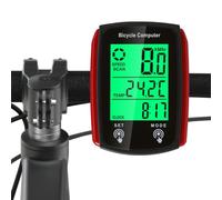 Computer per bicicletta con 19 funzioni, contachilometri cablato, IP54, impermeabile, tachimetro per bicicletta con display LCD retroilluminato a LED, avvio automatico, stop HD, tachimetro per