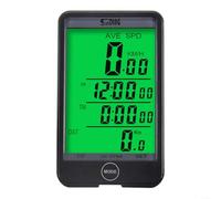 Computer per bicicletta con cavo - Ampio display LCD, impermeabile, retroilluminazione, 2 lingue, tachimetro e contachilometri per bicicletta, include sensore e magnete