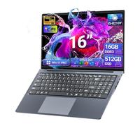 Computer portatile 2026, computer portatile da 16 '' con processore Core i5-8210Y (fino a 3,6 GHz) 16 GB RAM 512 GB SSD, grafica UHD, FHD 1920 x 1200, WiFi 5, BT 5.0, 180 ° Open Lap Top, tastiera