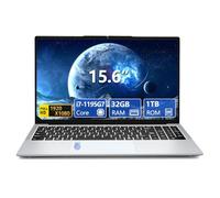 Computer portatile da gioco Core i7, computer portatile da 15,6 pollici, laptop 32 GB RAM 1 TB SSD, angolo aperto 180, display FHD 1920 x 1080, sblocco impronte digitali, tastiera retroilluminata