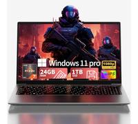 Computer portatile da gioco FHD da 15,6 pollici, AMD Ryzen 7 6800H (fino a 4,7 GHz), 24 GB di RAM, SSD NVMe da 1 TB, computer portatile Windows 11 Pro con tastiera retroilluminata, 6 porte per giochi