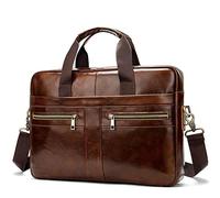 Computer portatile di affari del cuoio bag satchel sacchetto di carta sacchetto degli uomini ufficio portatile del computer portatile,2019F4coffee