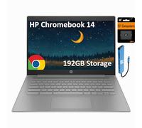 Computer portatile HP Chromebook 14 (14" HD, Intel 4-Core Celeron N4120, 4 GB di RAM, 192 GB di memoria, grafica UHD 600) per casa e studenti, peso leggero e durata della batteria di 14 ore, webcam,
