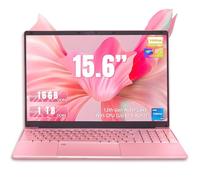 Computer portatile rosa da 15,6", 12 Gen N95 (fino a 3,4 GHz), 16 GB DDR4, SSD NVME da 1 TB, Win 11Pro & Office 365, portatile con tastiera retroilluminata, Dual Band WiFi (16 + 1 T)