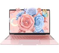 Computer portatile ultra leggero e portatile da 14 pollici, colore oro rosa, Win11 Pro/Office 2019, Celeron J4105, display FHD IPS, 6 GB di RAM, cerniera a 180°/HDMI/WiFi/BT, perfetto per viaggi,