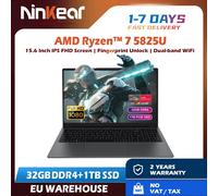 Computer portatili da gioco Ninkear A15 Plus AMD Ryzen ™ 7 5825U 4.5Ghz 15.6' FHD IPS 32GB DDR4 + 1TB SSD Tastiera retroilluminata FP Sblocco