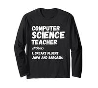 Computer Science Teacher Definition - Coding Geek Humor Tee Maglia a Manica