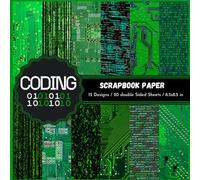 Computer Scrapbook Paper: Double sided decorative Computer coding themed craft paper print sheets for scrapbooking, collage, origami, card making, journaling and more DIY craft
