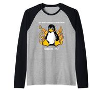Computer - Sudo rm -rf / Tux Linux Pinguin - Programmatore Maglia con Maniche Raglan