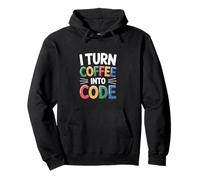 Computer "Trasformo il caffè in codice" Nerd Felpa con Cappuccio