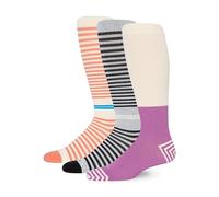 Comrad CloudCotton - Confezione da 3 calzini alti al ginocchio in cotone pettinato, 15-20 mmHg, calzini a compressione graduata (grigio/terracota/gelso, M) - Calzini di supporto in cotone pettinato,