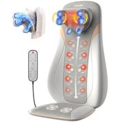 comrelax Massaggiatore Shiatsu per la schiena con calore, cuscino per massaggio per alleviare lo stress, tessuto profondo Kn