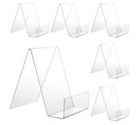 Comroxu 6 Pezzi Fermalibri in Acrilico Trasparente, Leggio per Libri, Espositore da Tavolo, Album di foto e Porta Brochure, Espositori per Libro, Portalibri per Artigianato, Supporto Opuscolo