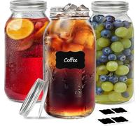 ComSaf Barattoli per conserve da 2 l con coperchio, 3 pezzi Mason Jar con ermetico, per conservare, fermentare, insalata, cereali, meal prep, decapaggio, conserve per conservare alimenti