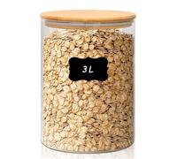 ComSaf Barattoli Vetro con Coperchio, Contenitori Vetro per Alimenti, 3000 ml, Set da 1 Pezzo, Adatto a Fiocchi Di Mais, Farina Forte, Rosmarino Secco