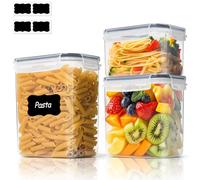 ComSaf Boîtes Hermétiques avec Couvercle Hermétique, Lot de 3 0,8L + 1,4L + 2L, Boîtes de Rangement Cuisine en Plastique Alimentaire, Conservation des Aliments pour Sel, Sucre, Café, Farine