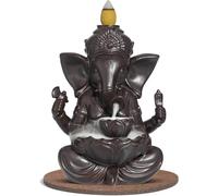 ComSaf Ganesha - Bruciatore di incenso a cascata in ceramica, fatto a mano per incensiere incenso, per aromaterapia, elefante, decorazione per la casa, porcellana, yoga, meditazione, relax, ufficio