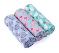 COMSLE Coperta per Cani Cane Gatto Lavabile Durevole, 3 Pezzi, Coperte per Cani in Morbida e Calda Flanella, Copertina per Cani Gatti Adatto per Cani di Piccola e Media Taglia, 40 * 60CM Amore Rainbow