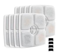 Comsmart - Set di filtri per fontana per animali domestici, confezione da 8 pezzi, 3 filtri di ricambio a triplo sistema di filtrazione e 4 spugne pre-filtro per fontana automatica da 2,5 l