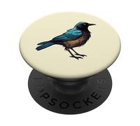 Comune grackle uccello amante illustrazione PopSockets PopGrip Adesivo