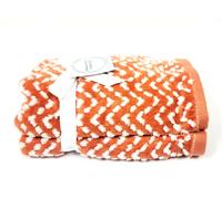 Comuni Filo Arancione,Bianco Zig Zag Jacquard Cotone Bagno, Mano, Dito Tip Telo