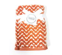 Comuni Filo Arancione,Bianco Zig Zag Jacquard Cotone Bagno, Mano, Dito Tip Telo