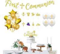 Comunione Topper Torta La Mia Prima Comunione Decorazioni Prima Comunione Decorazione Torta - Completo Set di Cake Topper Comunione, Topper Torta Prima Comunione, Torta Finta Comunione e Bomboniere