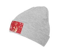 Comunismo Unione Sovietica Berretto in Maglia con Bandiera retrò Cappelli Invernali per Uomo e Donna Berretto con Teschio con Risvolto Lavorato a Maglia