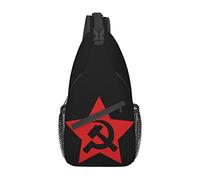 Comunista Urss Martello Falce Croce Petto Borsa Sling Zaino Moda Escursionismo Daypack Borsa a tracolla petto unisex