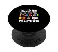 Comunque tu Comunicazione Sto ascoltando logopedista SLP PopSockets PopGrip Adesivo