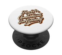 Comunque tu comunichi sto ascoltando Groovy Retro SLP PopSockets PopGrip Adesivo