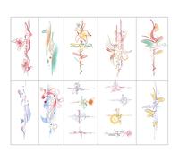 COMVASTARS 10 Fogli Tatuaggi Temporanei Acquerelli, Tatuaggi Temporanei Latino Tattoo Temporanei Impermeabili Finti per Bambini Donna Ragazze Braccia Gambe Spalle