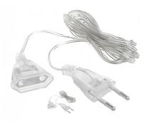 COMVASTARS 2 Pcs Prolunga Elettrica 3 Metri,cavo di prolunga Elettrico Trasparente con Spina,Cavo piatto pvc di prolunga,Cavo di Prolunga Piatto, Trasparente per Lanterne LED e Esterni.