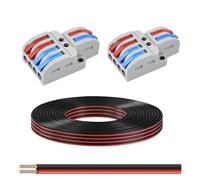 COMVASTARS cavo elettrico 18AWG Prolunga 20 Metri Filo a 2 pin 2 Colori Cavo 2x0,75mm² Rosso/Nero Rame Stagnato 12/24V DC 2 Conduttori Cavo di Collegamento per LED Nastro Lampada Illuminazione Strisci
