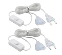 COMVASTARS Set di 2 prolunghe di prolunga per cavo sottile, con interruttore, 3 m, cavo di prolunga elettrico per lanterne a LED e per esterni.