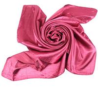 COMVIP Donna Raso di seta Solid Piazza Summer Beach Bandana Foulard 90 * 90cm Rosso porpora