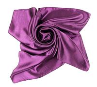 COMVIP Donna Raso di seta Solid Piazza Summer Beach Bandana Foulard 90 * 90cm Viola scuro
