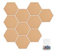 Comzantor 10 Pezzi Pannello Da Parete, Bacheca in Sughero, Pannelli Muro, Lavagna Autoadesiva, Lavagnetta Esagonale, per Appendere Foto, Bacheche, Decorazioni Murali, con una Scatola Puntine Colorati
