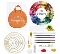 Comzantor 205 Pezzi Kit Cucito, Punch Needle Kit, Completo Punto Croce Ricamo Uncinetto Principianti da Ricamare Embroidery Cross Stitch per Bambini e Adulti