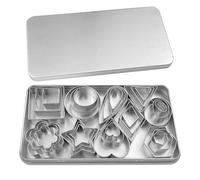 Comzantor 30 Pezzi Formine per Biscotti, 10 Forme Biscotti in Metallo, Stampi Biscotti Acciaio Inox, Cookie Cutter, Coppapasta Muffa con Scatola di Conservazione, per Fondente, Torte, Frutta