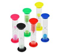 Comzantor 6 Pezzi Clessidra Timer, 30S, 1Min, 2Mins, 3Mins, 5Mins, 10Mins Clessidre Colorate, Sand Clock Timer, Sandglass Set, Orologio da Sabbia per Spazzolini, Sport, Giochi, Ufficio, Casa, Cucina